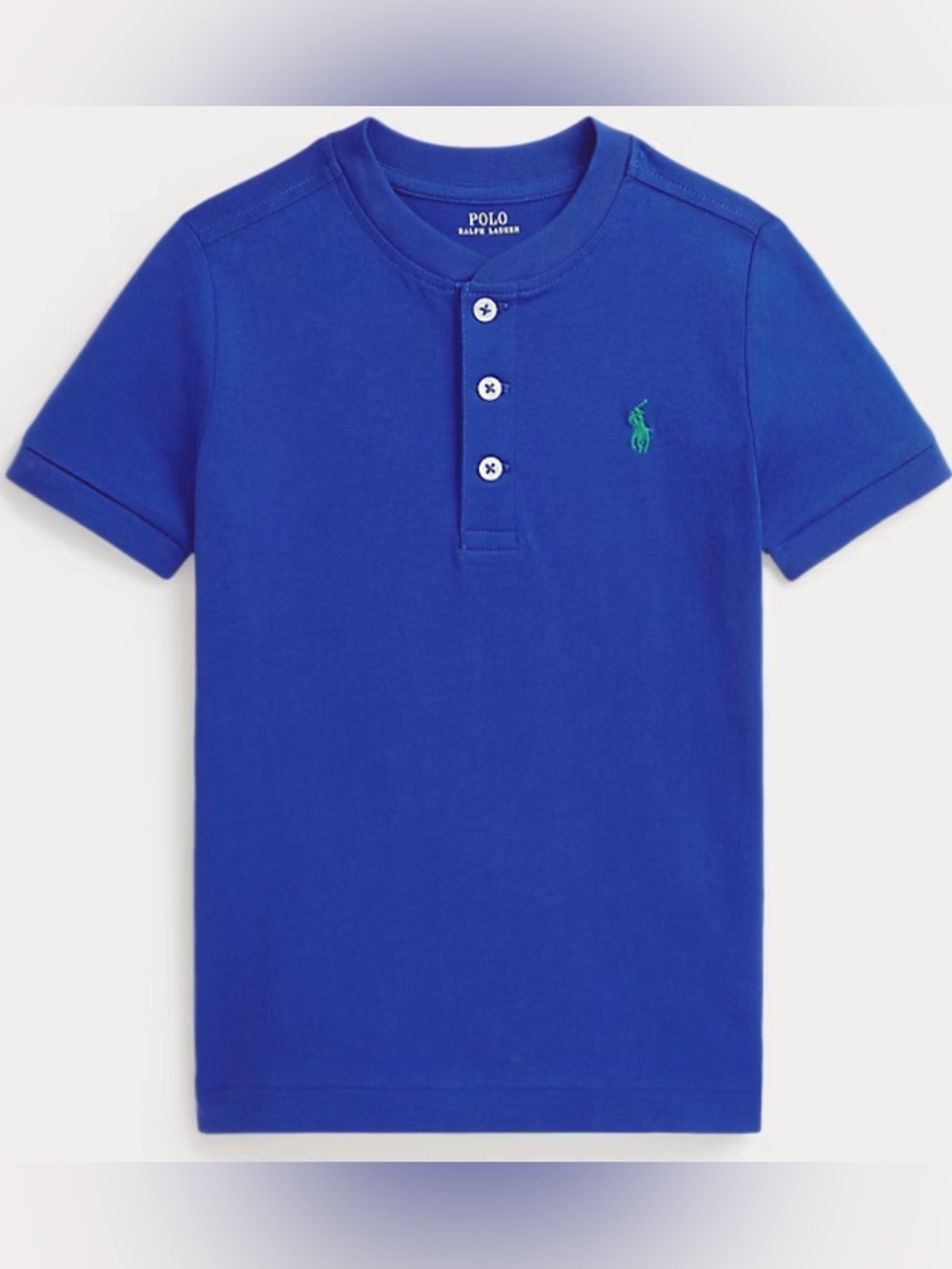 Polo Ralph Lauren Boys Size Small Cotton Jersey Short Sleeve Henley Shirt EUC